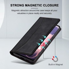 Flip Wallet Case for Moto G Power 5G (2024), Leather Magnetic Folio Cover, Black