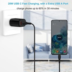 Samsung Galaxy Z Flip, Z Fold, S21, S22 Fast Wall Charger with 6Ft Cable
