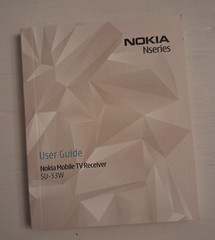 NOKIA Type MOBILE TV RECEIVER. SU-33W DVB-H + ORIGINAL INSTRUCTION BOOKLET