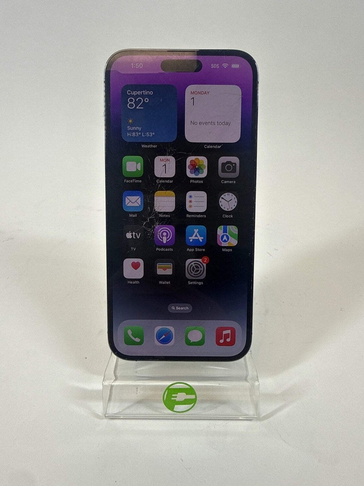 Broken T-Mobile Apple iPhone 14 Pro Max 256GB 18.1.1 MQ8W3LL/A Cracked screen