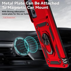 Motorola Moto Edge 2024 Case with HD Screen Protector & Slide Camera Cover, Red