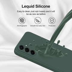 Silicone Case for Samsung Galaxy A55 5G, Full Body Silky Soft Touch, Green