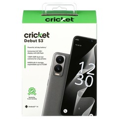 Cricket Wireless Debut S3 6.56&Prime;/4GB/64GB/8MP Camera Anchor Gray Prepaid Phone