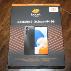 New Black Boost Mobile Samsung A14 5G 64GB 6.6&Prime; FHD+ Display Prepaid Smartphone