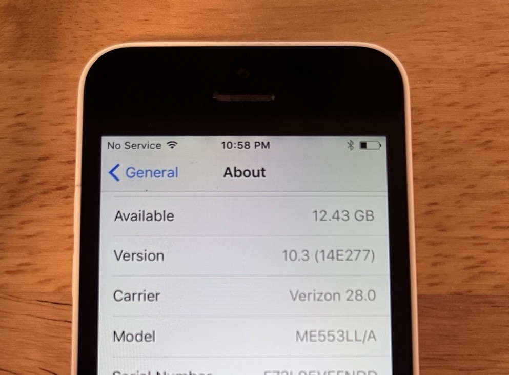 Apple iPhone 5c White 16GB ME553LL/A Verizon iOS 10.3