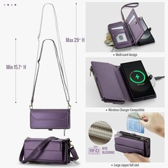 Black Wallet Case with RFID Blocking Card Holder for Samsung Galaxy Z Fold 7