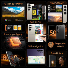 22G+2TB 2026 New S25 Ultra 5G Smartphone 108MP Camera Dual SIM Unlocked Global V