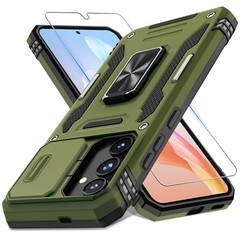 Olive Green Military Grade Shockproof Case for Samsung Galaxy S25 FE with Kickst