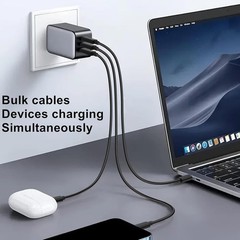 10-Pack USB C Charger Cable, 1ft Bulk Short Cables, 60W Fast Charge USB-C Cords