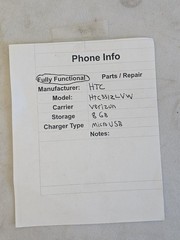 HTC HTC 3312LVW Carrier – Verizon Storage – 8GB Micro USB Tested and Working