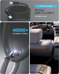 Super Fast Type C Car Charger, Dual 45W USB C 4-Port Cigarette Lighter Adapter