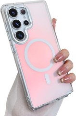 Magnetic Case for Samsung Galaxy S25 Ultra, Bling Laser Iridescent Crystal Cover