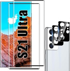 4in1 Tempered Glass for Galaxy S21 Ultra for Screen and Camera Lens Protector 9H
