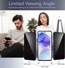 2+2 PCS Privacy Screen Protector & Camera Lens Protector for Samsung Galaxy A55