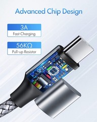USB C to USB C Cable 2ft, 2-Pack 60W USBC to USBC Cord, Type C Charger Cable