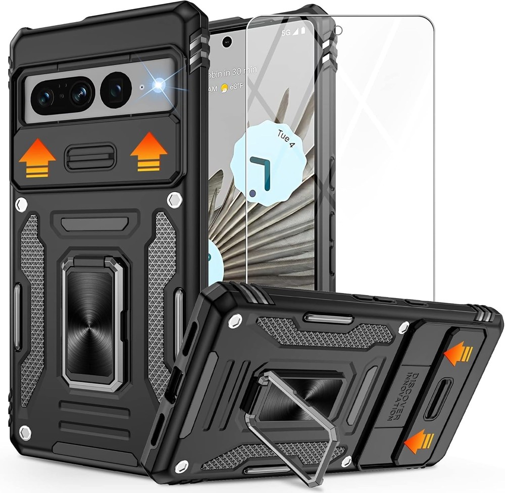 For Google Pixel 7 Pro Case With HD Screen Protector & Military Grade Kickstand