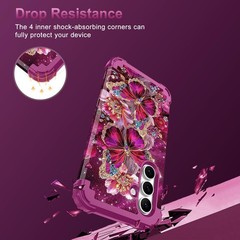 Galaxy S25 FE Case, Three Layer Heavy Duty Shockproof Protection Hard Plastic Bu