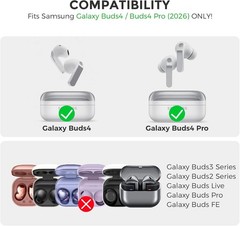 Silicone Case for Samsung Galaxy Buds4 and Galaxy Buds4 Pro (2026) Shockproof Co