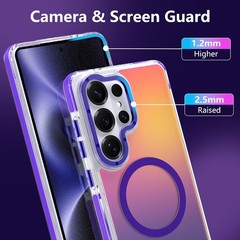 Magnetic Case for Samsung Galaxy S26 Ultra Slim Translucent Matte Purple Design