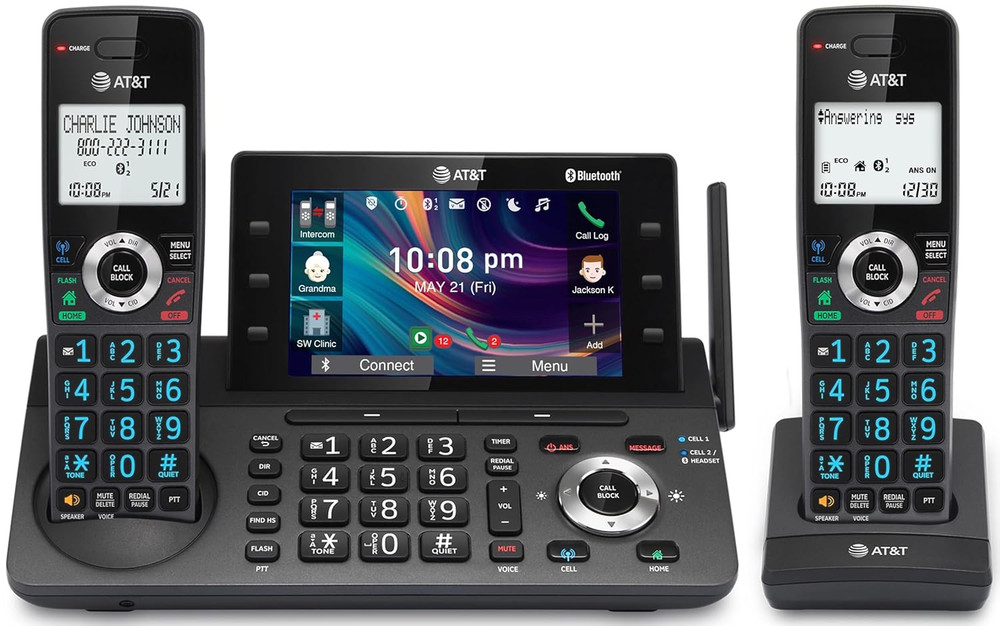 2-Handset DECT 6.0 Cordless Home and Business Phone with Answering Machine, 5&Prime; C