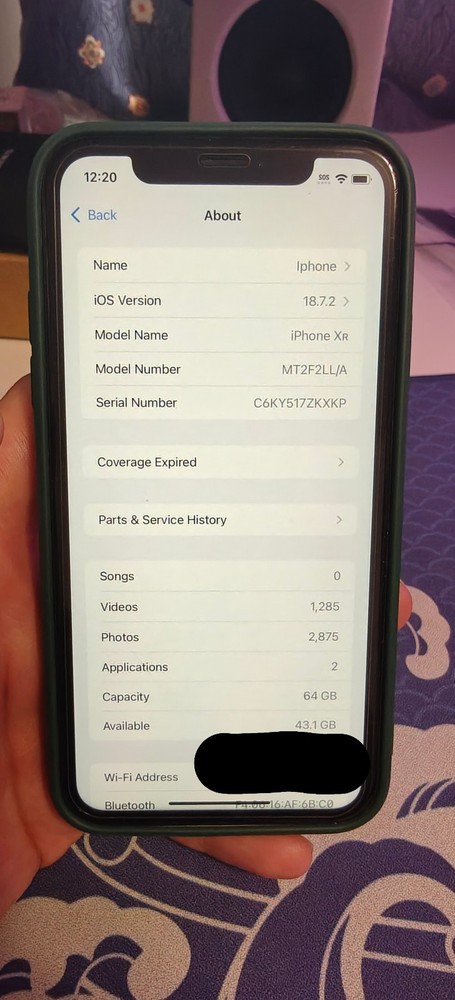 Apple iPhone XR – 64 GB – White (T-Mobile) USED WITH COSMETIC DAMAGE, 78% Batt