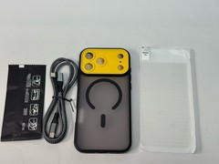 4 in 1 Magnetic for iPhone 17 Pro Max Case 1X Screen Protector, Braided Cable