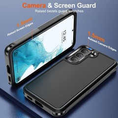 Heavy Duty Shockproof Case for Samsung Galaxy S22, Military Drop Protection, Bla