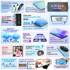 Blackview SHARK 8 Smartphone 16GB+256GB 6.78&Prime; Android 13 Dual SIM 5000mAh NFC