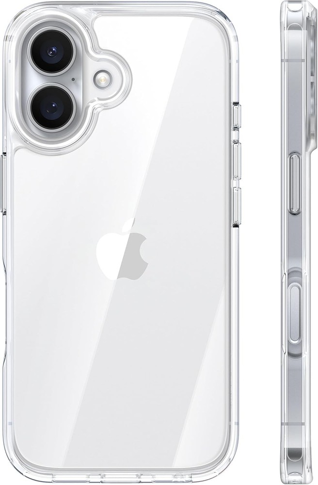 Crystal Clear for iPhone 16 Case, Slim Transparent Anti-Scratch Back, Soft Bumpe