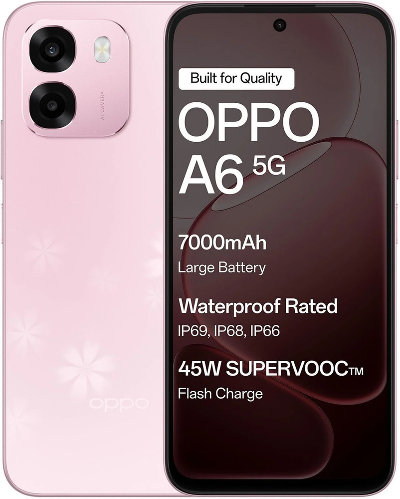 Oppo A6 5G ( Sakura Pink, 6GB-256GB ) MediaTek Dimensity 6300 Global Version