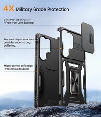 For Samsung Galaxy S25 Ultra Case w/ Military Grade Protective Cover & Kickstand