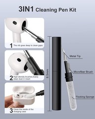 Hard Protective Case for AirPods Pro 2 with Cleaner Kit & Keychain, Black