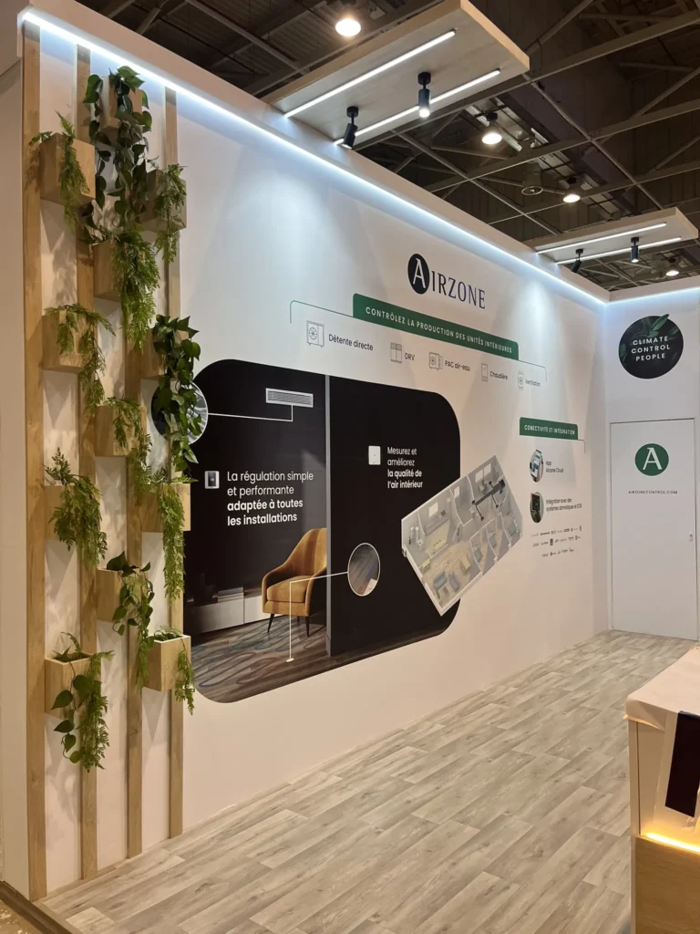 Airzone climate control booth product wall greenery