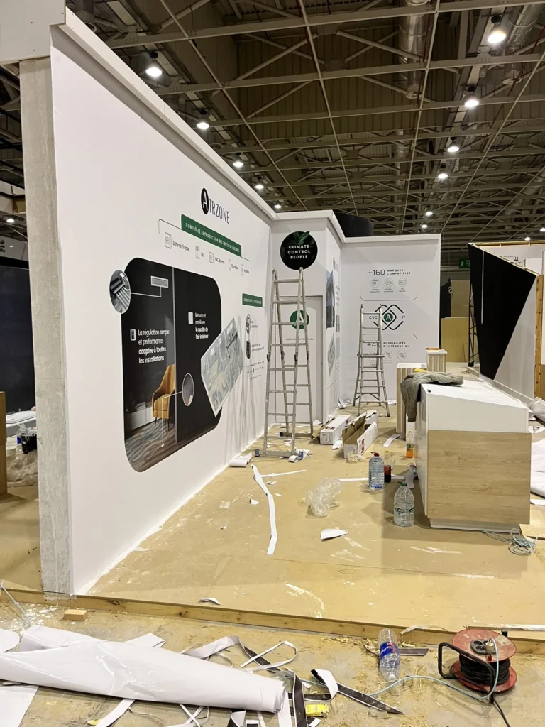 Airzone hvac exhibition booth under construction