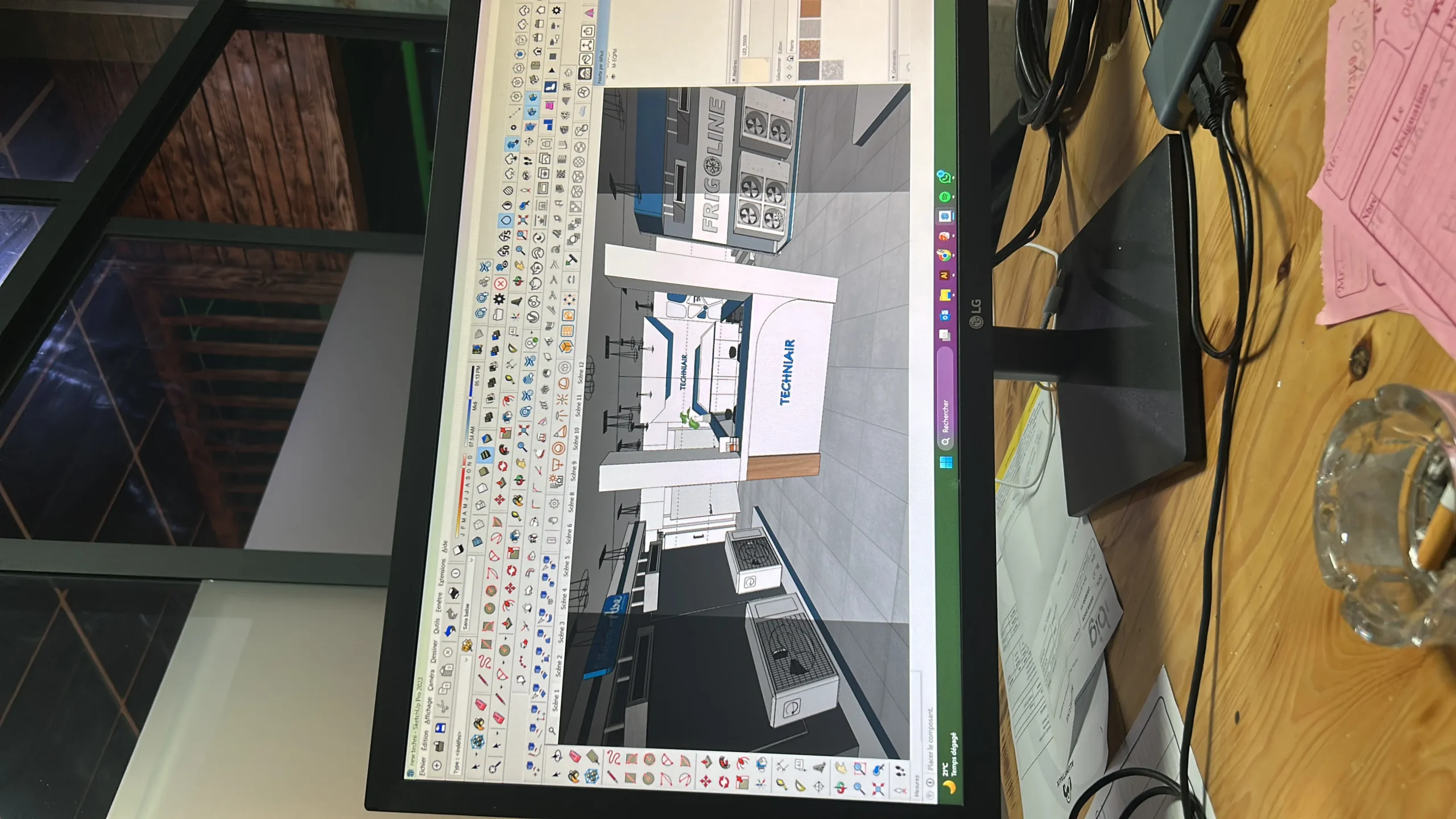 Design studio 3d rendering screen