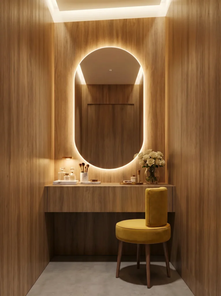 Dressing room vanity backlit mirror