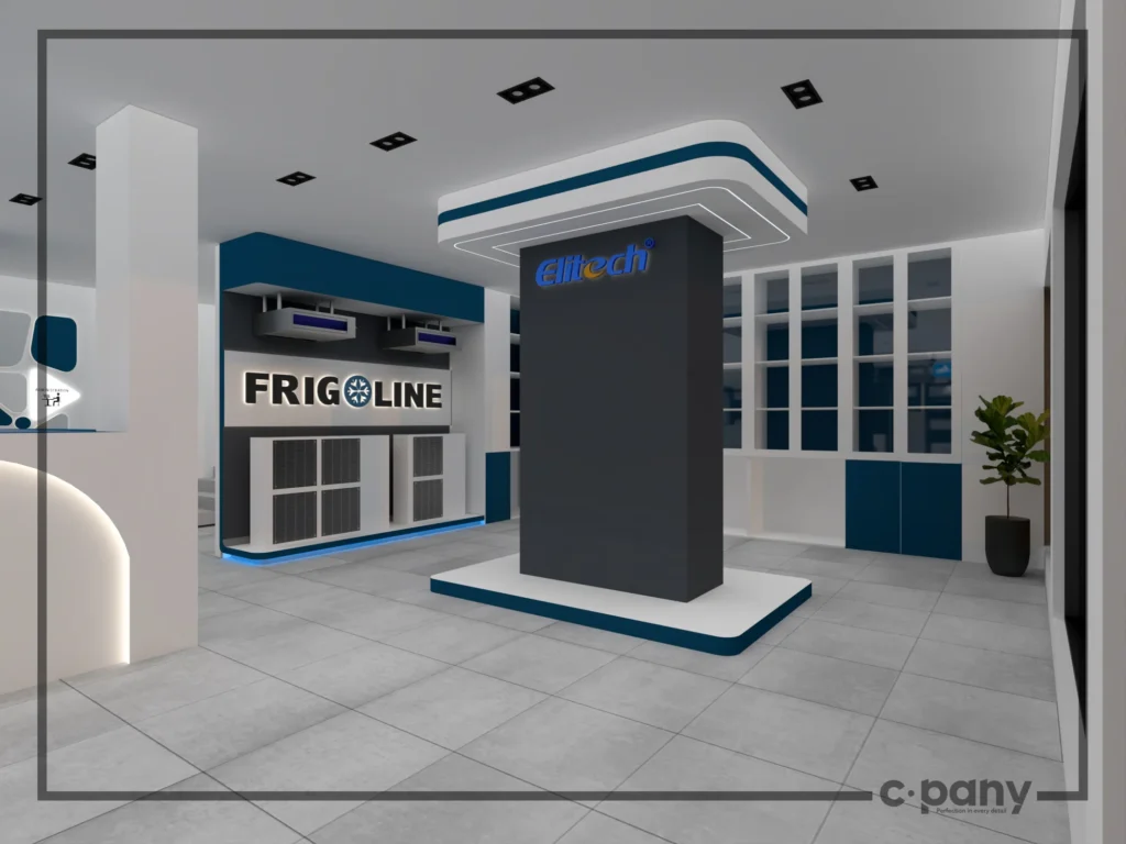 Hvac showroom frigoline elitech display render