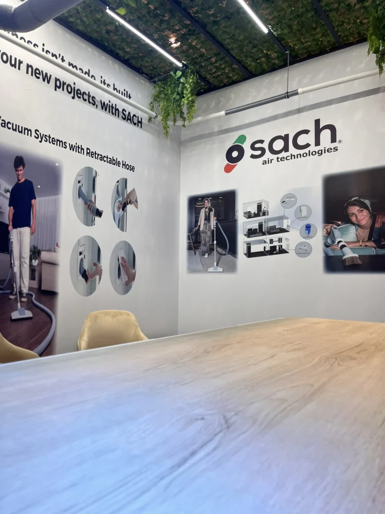 Sach air technologies showroom product wall display