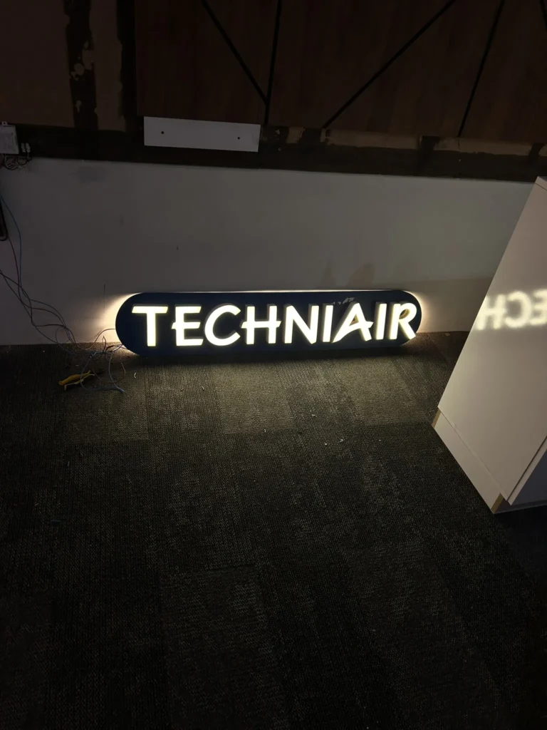 Techniair illuminated light box sign